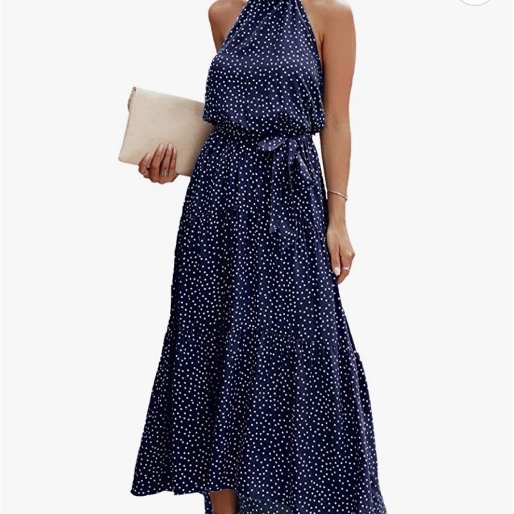 Maxi halter dress. Lined